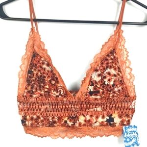 Free People Emma Bralette – Soft Eyelet Lace, Boho Lingerie Look Size XS